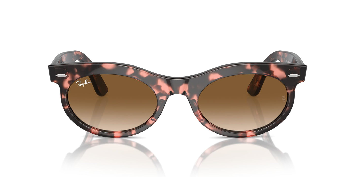 Ray-Ban Wayfarer Oval RB2242 Pink Havana/Clear-Brown #colour_pink-havana-clear-brown