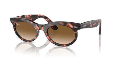 Ray-Ban Wayfarer Oval RB2242 Pink Havana/Clear-Brown #colour_pink-havana-clear-brown