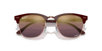 Ray-Ban Clubmaster RB3016 Bordeaux On Rose Gold/Gold-Red Polarised #colour_bordeaux-on-rose-gold-gold-red-polarised