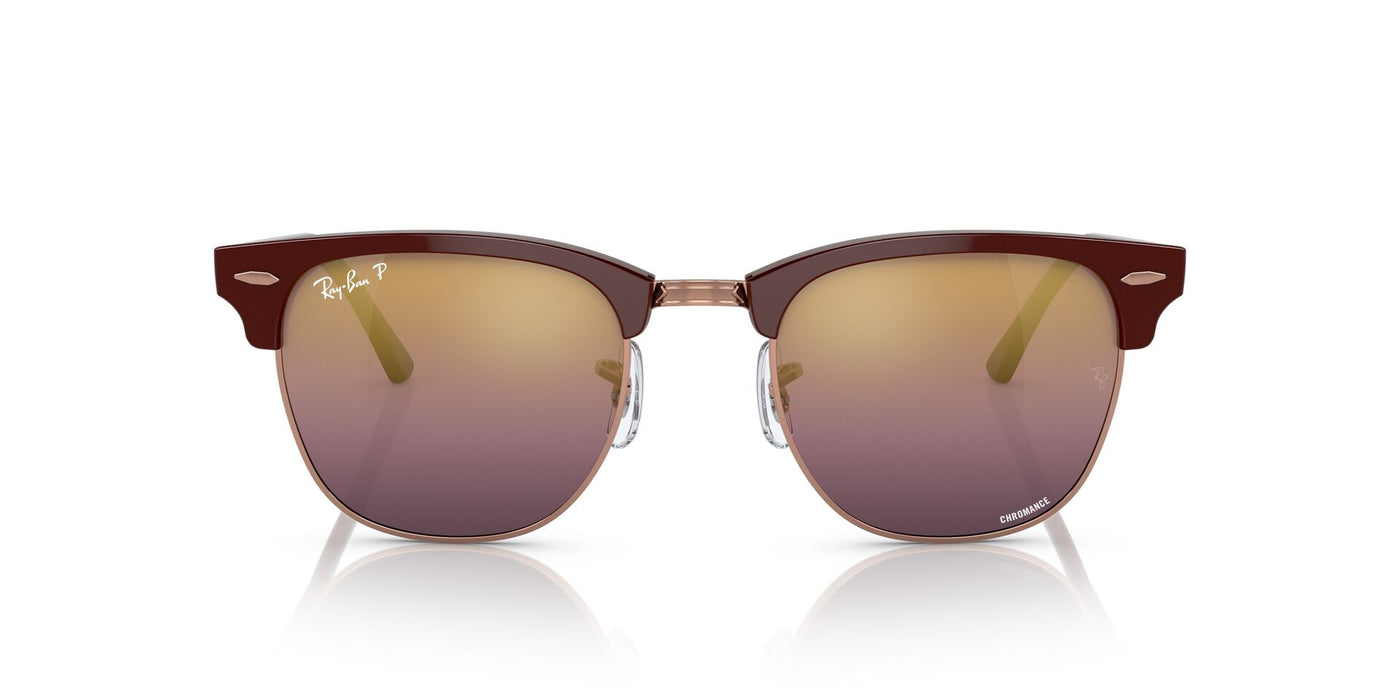Ray-Ban Clubmaster RB3016 Bordeaux On Rose Gold/Gold-Red Polarised #colour_bordeaux-on-rose-gold-gold-red-polarised
