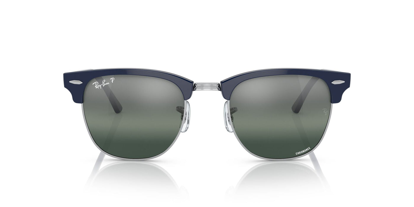 Ray-Ban Clubmaster RB3016 Blue On Silver/Silver-Blue Polarised #colour_blue-on-silver-silver-blue-polarised