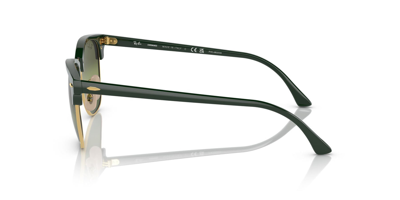 Ray-Ban Clubmaster RB3016 Green On Gold/Silver-Green Polarised #colour_green-on-gold-silver-green-polarised