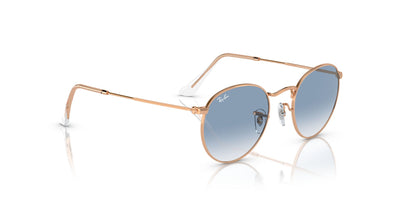 Ray-Ban Round Metal RB3447 - Medium Rose Gold/Clear-Blue #colour_rose-gold-clear-blue