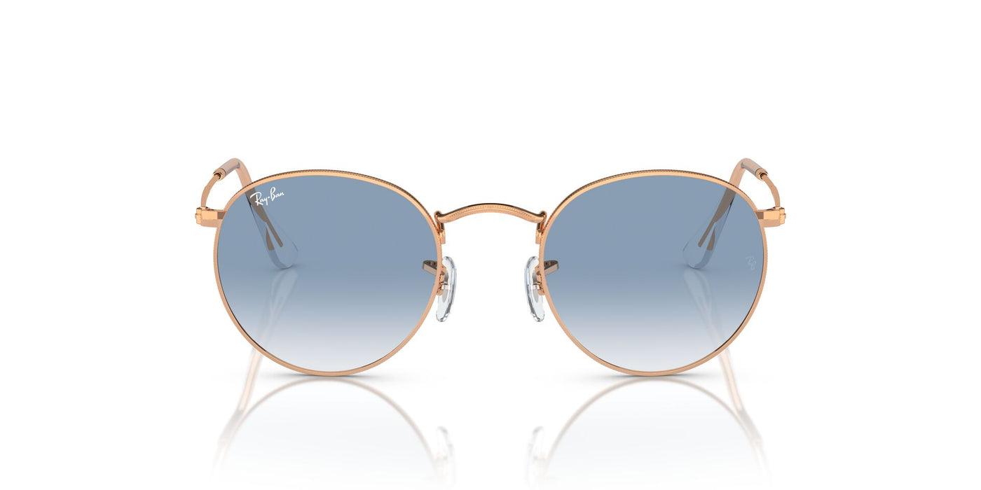 Ray-Ban Round Metal RB3447 - Medium Rose Gold/Clear-Blue #colour_rose-gold-clear-blue