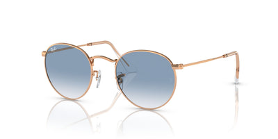 Ray-Ban Round Metal RB3447 - Medium Rose Gold/Clear-Blue #colour_rose-gold-clear-blue