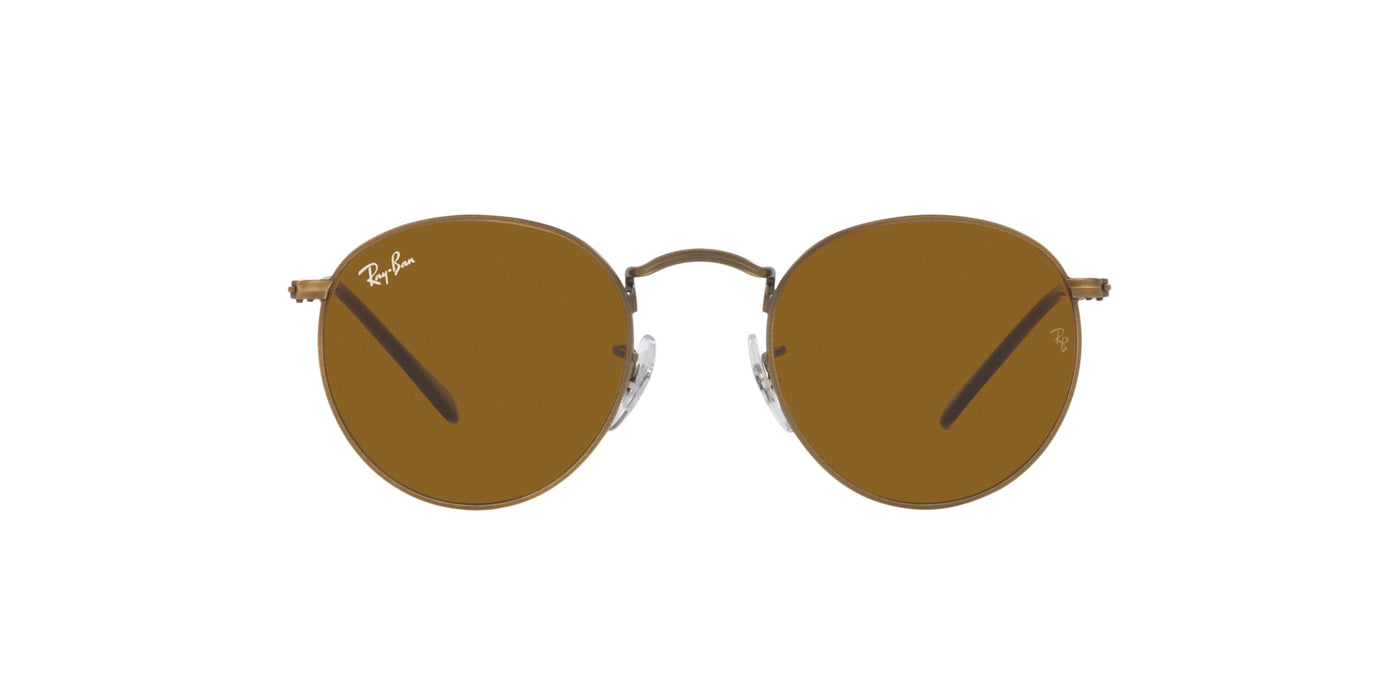 Ray-Ban Round Metal RB3447 Antique Gold/Brown #colour_antique-gold-brown