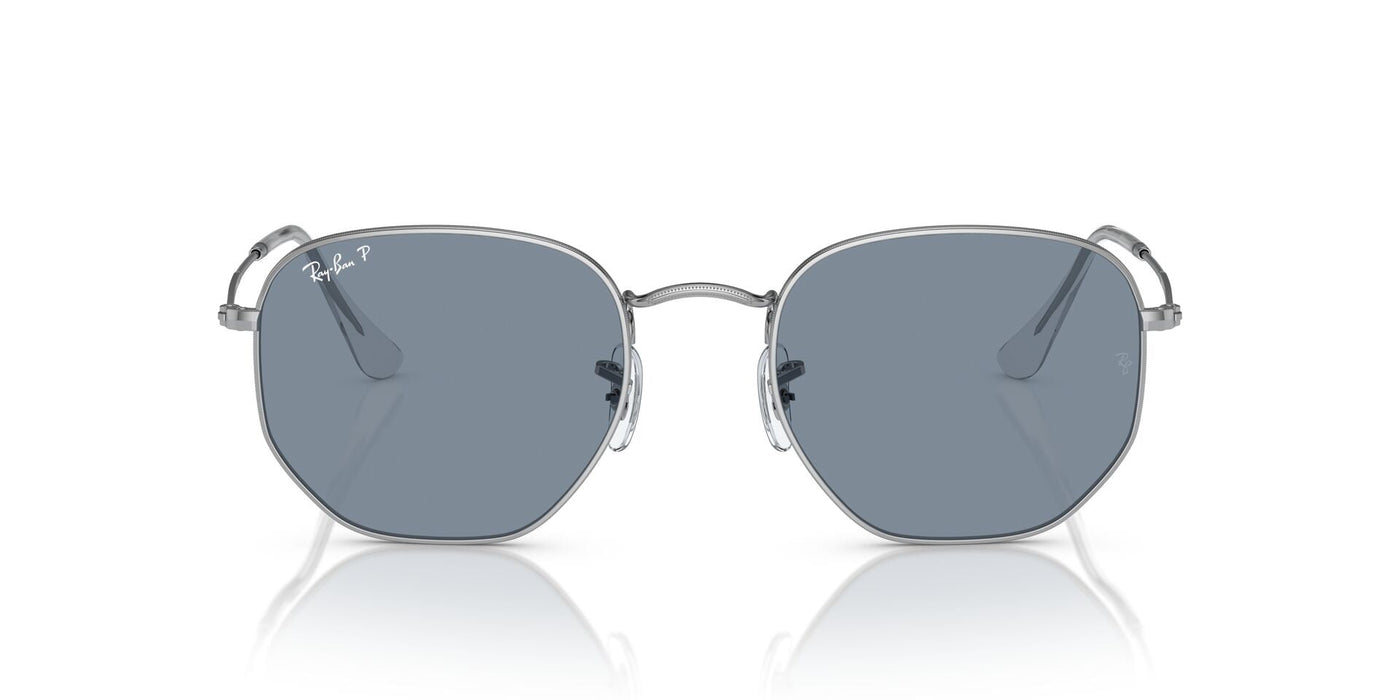 Ray-Ban Hexagonal RB3548N Silver/Blue Polarised #colour_silver-blue-polarised