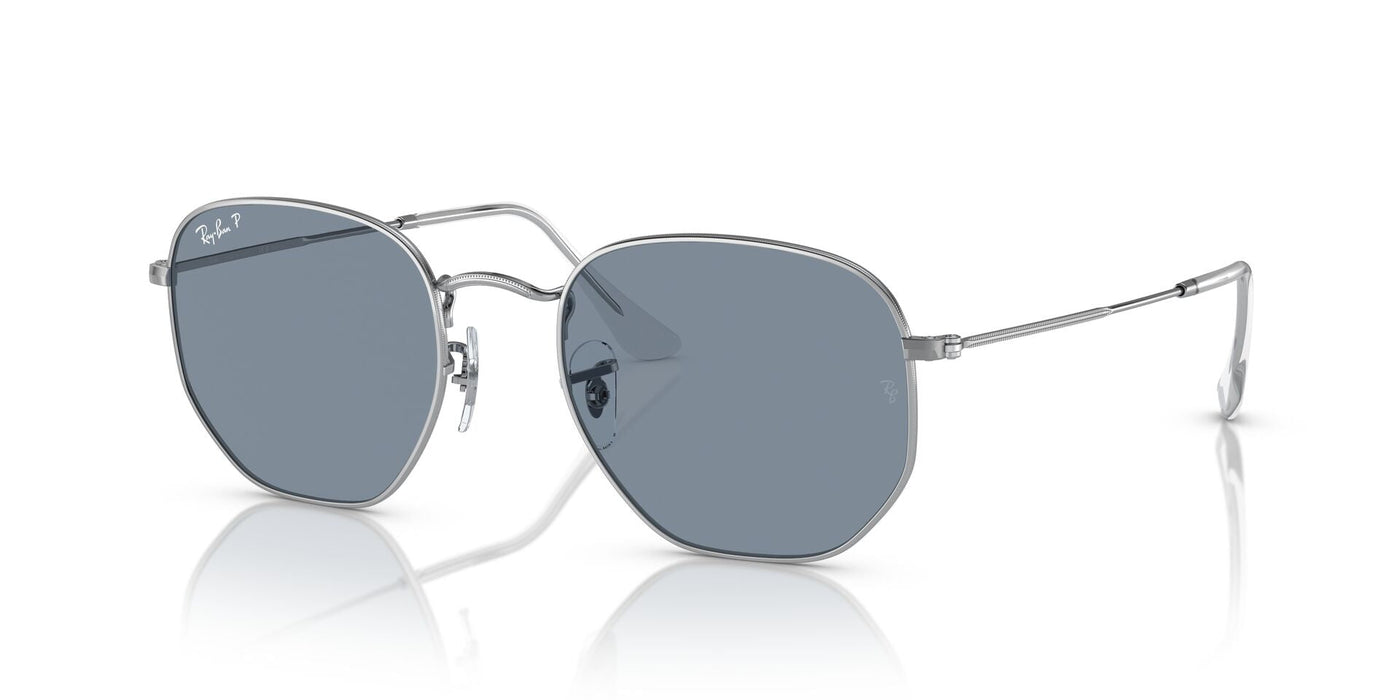 Ray-Ban Hexagonal RB3548N Silver/Blue Polarised #colour_silver-blue-polarised