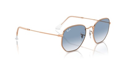 Ray-Ban Hexagonal Legend RB3548 Rose Gold/Clear-Blue #colour_rose-gold-clear-blue