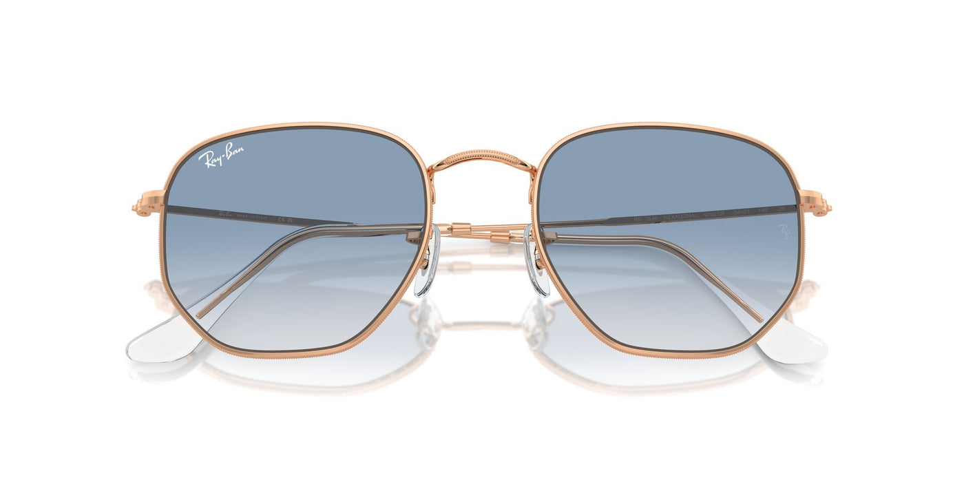 Ray-Ban Hexagonal Legend RB3548 Rose Gold/Clear-Blue #colour_rose-gold-clear-blue