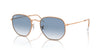 Ray-Ban Hexagonal Legend RB3548 Rose Gold/Clear-Blue #colour_rose-gold-clear-blue