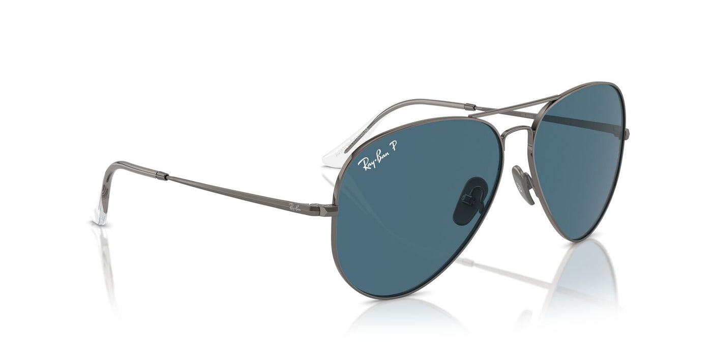 Ray-Ban Aviator Titanium RB8089 Gunmetal/Blue Polarised #colour_gunmetal-blue-polarised