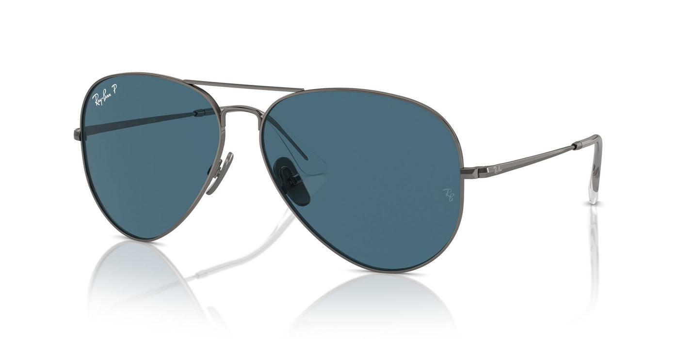 Ray-Ban Aviator Titanium RB8089 Gunmetal/Blue Polarised #colour_gunmetal-blue-polarised