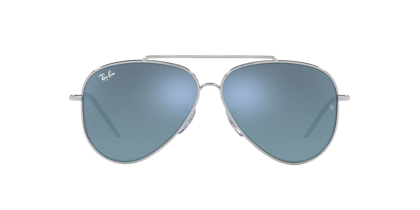 Ray-Ban Aviator Reverse RBR0101S Silver/Dark Grey Turquoise Mirror #colour_silver-dark-grey-turquoise-mirror