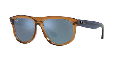 Ray-Ban Boyfriend Reverse RBR0501S Transparent Caramel Brown/Dark Grey Turquoise Mirror #colour_transparent-caramel-brown-dark-grey-turquoise-mirror