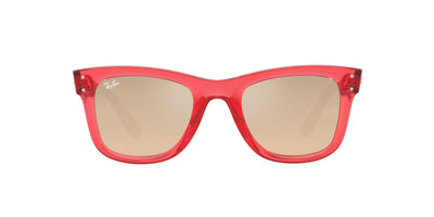 Ray-Ban Wayfarer Reverse RBR0502S Transparent Red/Dark Brown Pale Gold Mirror #colour_transparent-red-dark-brown-pale-gold-mirror