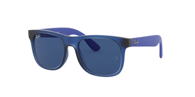 Ray-Ban Junior Justin RJ9069S Transparent Blue/Dark Blue #colour_transparent-blue-dark-blue