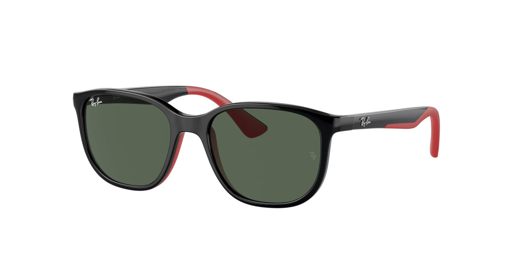 Ray-Ban Junior RJ9078S Black On Red/Dark Green #colour_black-on-red-dark-green