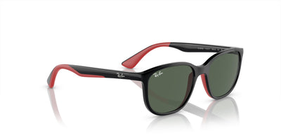 Ray-Ban Junior RJ9078S Black On Red/Dark Green #colour_black-on-red-dark-green