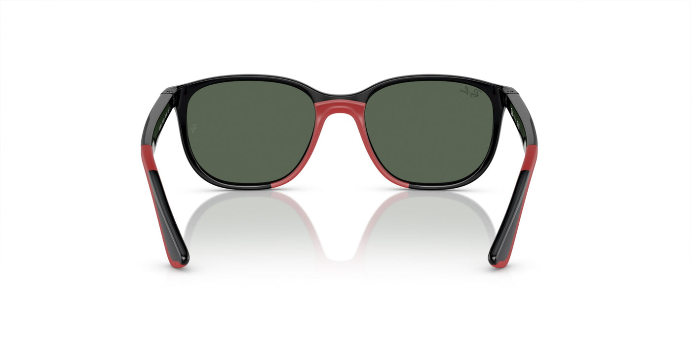 Ray-Ban Junior RJ9078S Black On Red/Dark Green #colour_black-on-red-dark-green