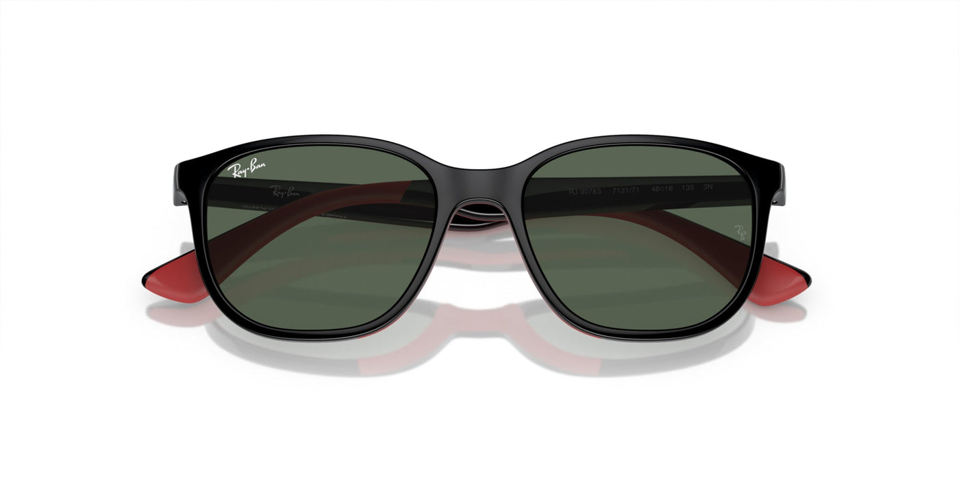 Ray-Ban Junior RJ9078S Black On Red/Dark Green #colour_black-on-red-dark-green