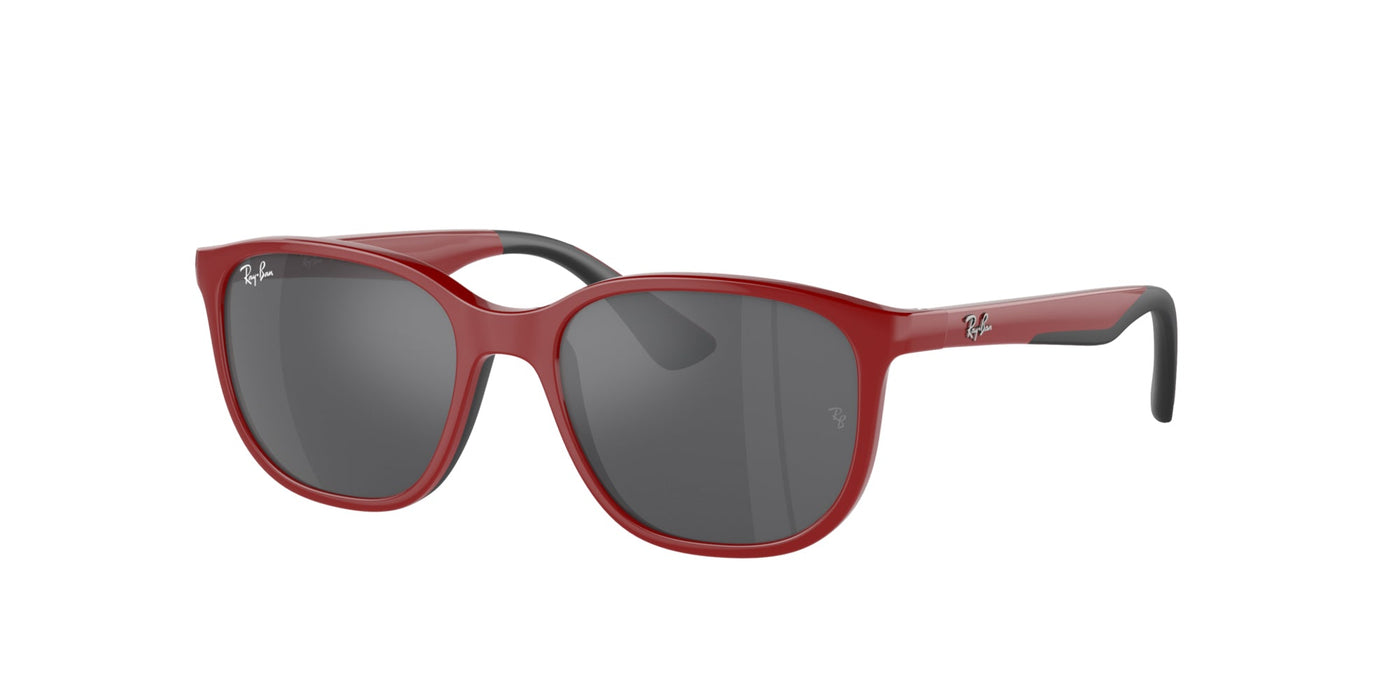 Ray-Ban Junior RJ9078S Red On Black/Silver/Grey #colour_red-on-black-silver-grey