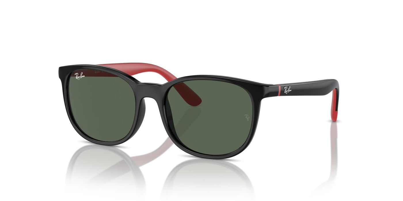 Ray-Ban Junior RJ9079S Black On Red/Dark Green #colour_black-on-red-dark-green