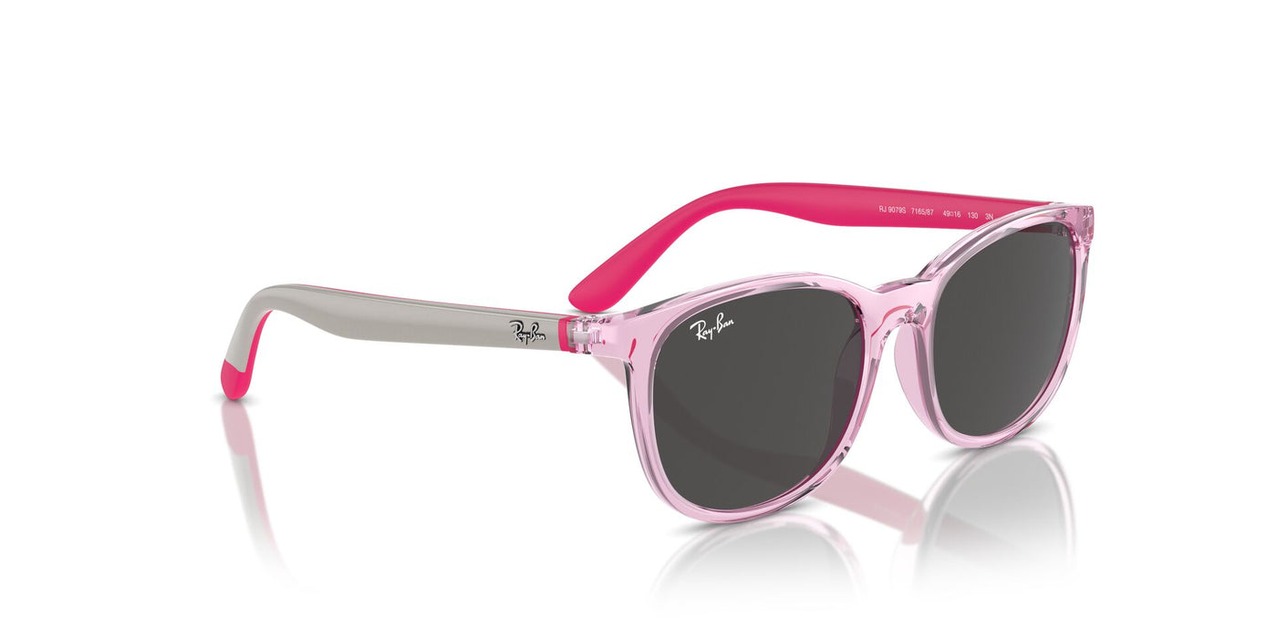 Ray-Ban Junior RJ9079S Transparent Pink/Dark Grey #colour_transparent-pink-dark-grey