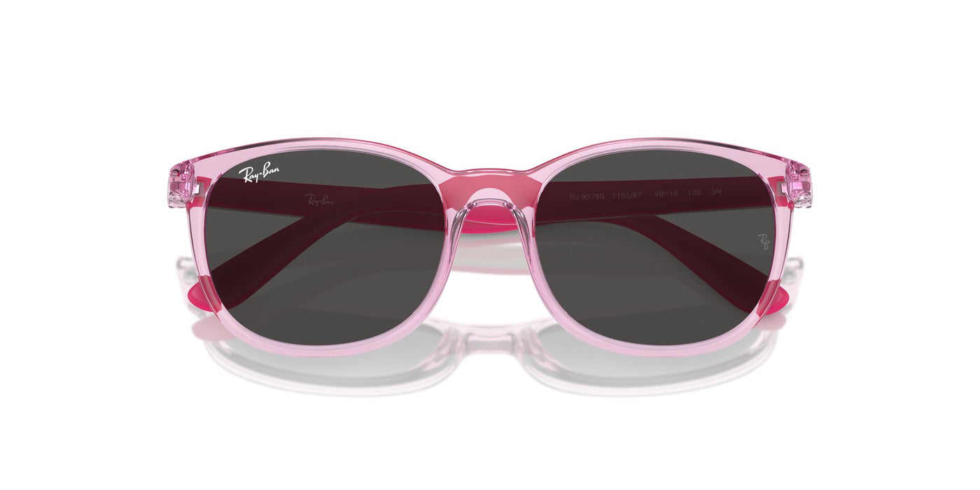 Ray-Ban Junior RJ9079S Transparent Pink/Dark Grey #colour_transparent-pink-dark-grey