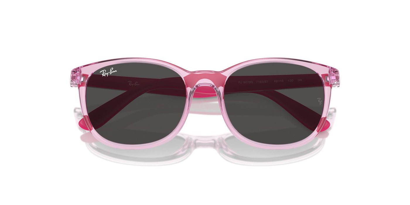 Ray-Ban Junior RJ9079S Transparent Pink/Dark Grey #colour_transparent-pink-dark-grey