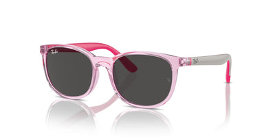 Ray-Ban Junior RJ9079S Transparent Pink/Dark Grey #colour_transparent-pink-dark-grey