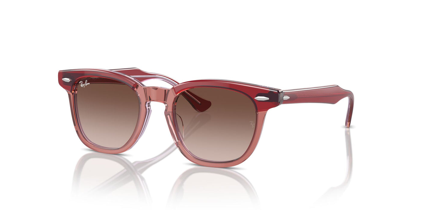 Ray-Ban Junior RJ9098S Top Red Orange Light Purple/Brown #colour_top-red-orange-light-purple-brown