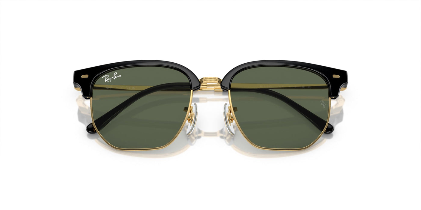 Ray-Ban Junior New Clubmaster RJ9116S Black On Gold/Dark Green #colour_black-on-gold-dark-green