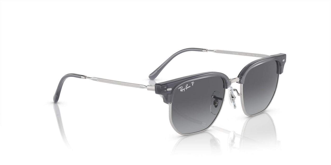 Ray-Ban Junior New Clubmaster RJ9116S Opal Blue On Silver/Grey Polarised #colour_opal-blue-on-silver-grey-polarised