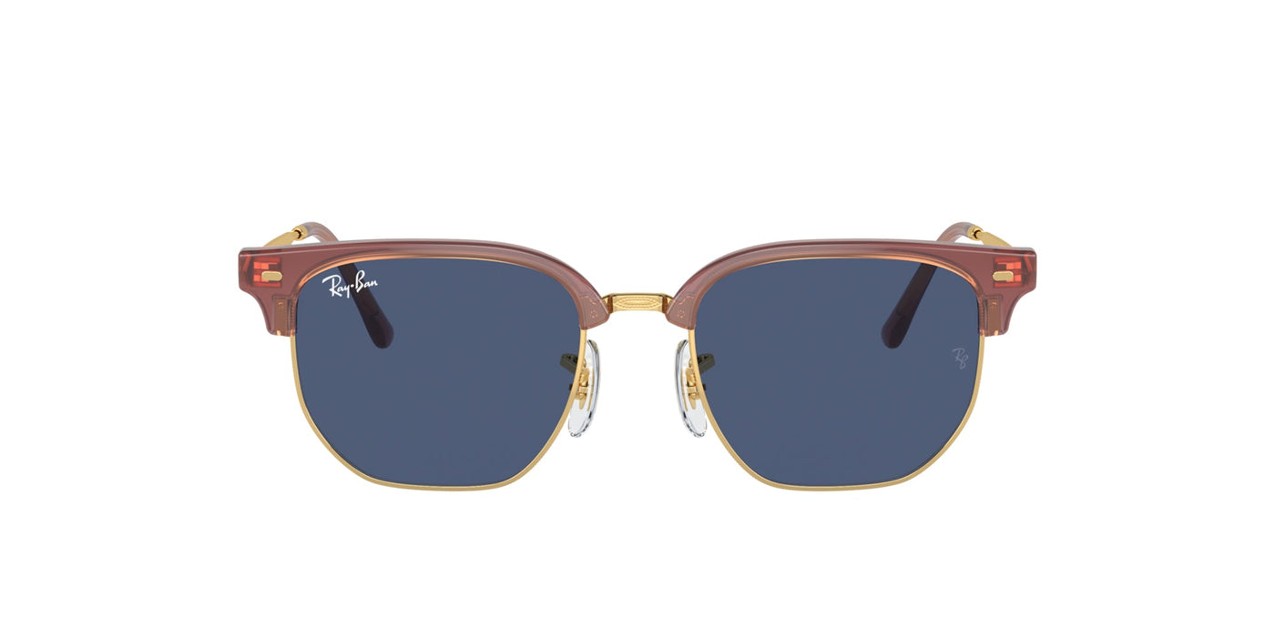 Ray-Ban Junior New Clubmaster RJ9116S Opal Pink On Gold/Dark Blue #colour_opal-pink-on-gold-dark-blue