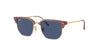 Ray-Ban Junior New Clubmaster RJ9116S Opal Pink On Gold/Dark Blue #colour_opal-pink-on-gold-dark-blue