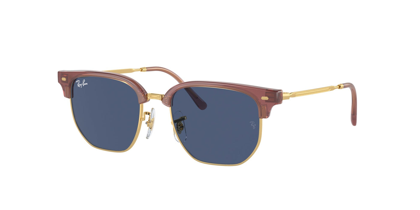 Ray-Ban Junior New Clubmaster RJ9116S Opal Pink On Gold/Dark Blue #colour_opal-pink-on-gold-dark-blue