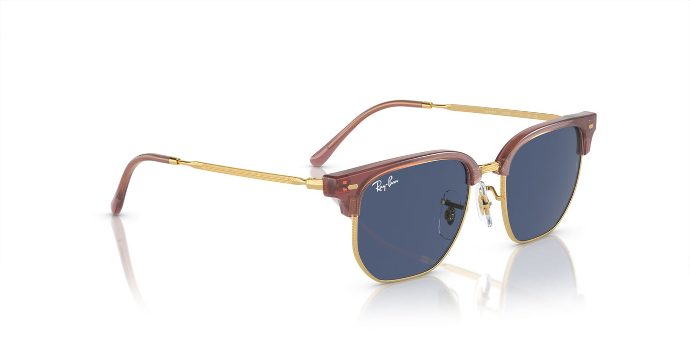 Ray-Ban Junior New Clubmaster RJ9116S Opal Pink On Gold/Dark Blue #colour_opal-pink-on-gold-dark-blue