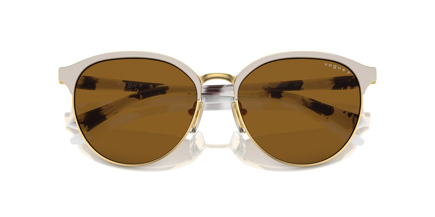 Vogue Eyewear VO4303S Top Matt Beige/Gold/Dark Brown Polarised #colour_top-matt-beige-gold-dark-brown-polarised