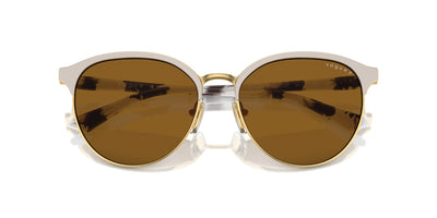 Vogue Eyewear VO4303S Top Matt Beige/Gold/Dark Brown Polarised #colour_top-matt-beige-gold-dark-brown-polarised