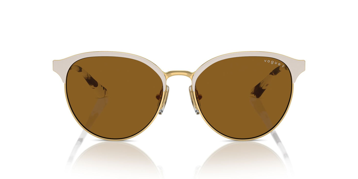 Vogue Eyewear VO4303S Top Matt Beige/Gold/Dark Brown Polarised #colour_top-matt-beige-gold-dark-brown-polarised