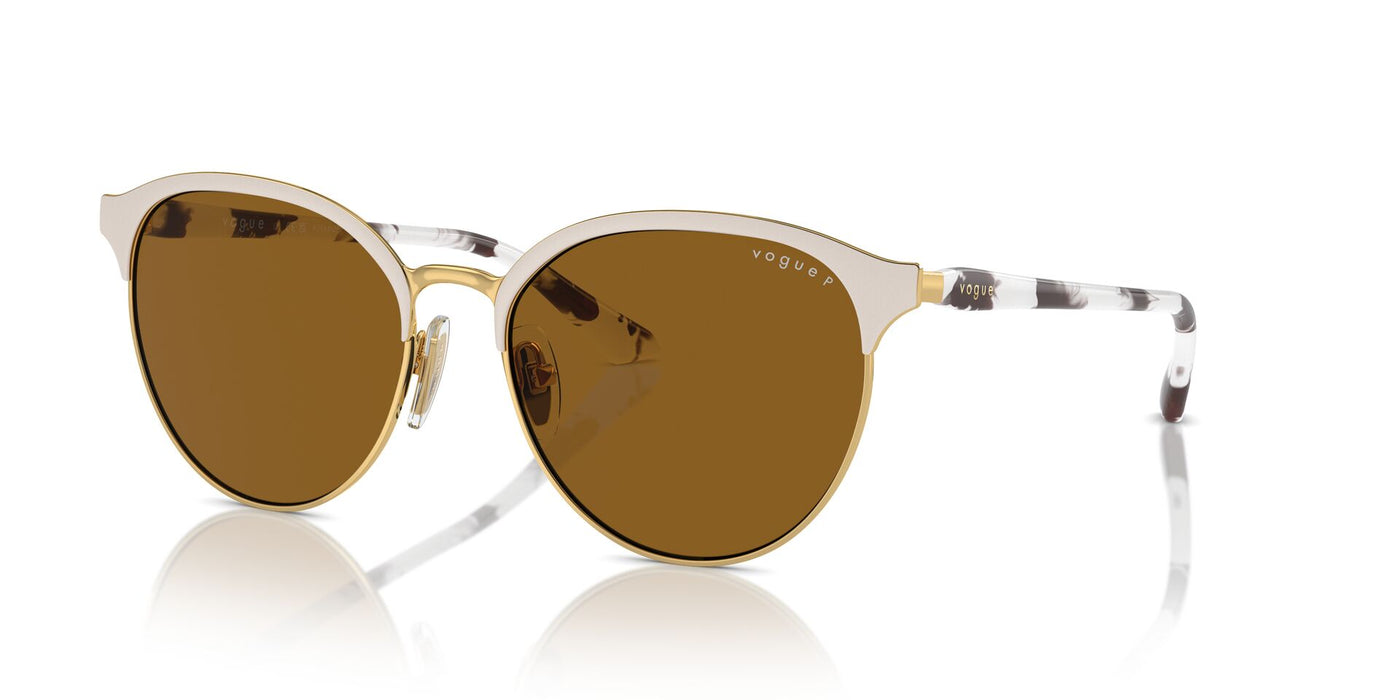Vogue Eyewear VO4303S Top Matt Beige/Gold/Dark Brown Polarised #colour_top-matt-beige-gold-dark-brown-polarised