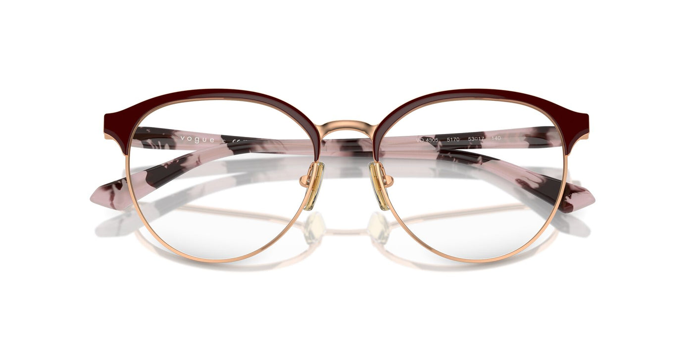 Vogue Eyewear VO4305 Top Bordeaux-Rose Gold #colour_top-bordeaux-rose-gold