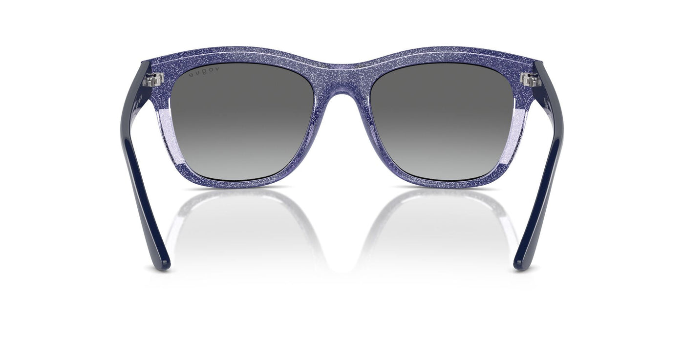 Vogue Eyewear VO5557S Blue/Transparent Lilac Glitter/Grey Gradient #colour_blue-transparent-lilac-glitter-grey-gradient