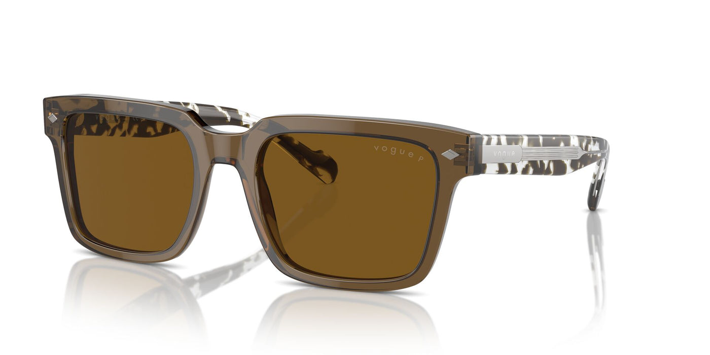 Vogue Eyewear VO5573S Transparent Olive Green/Dark Brown Polarised #colour_transparent-olive-green-dark-brown-polarised