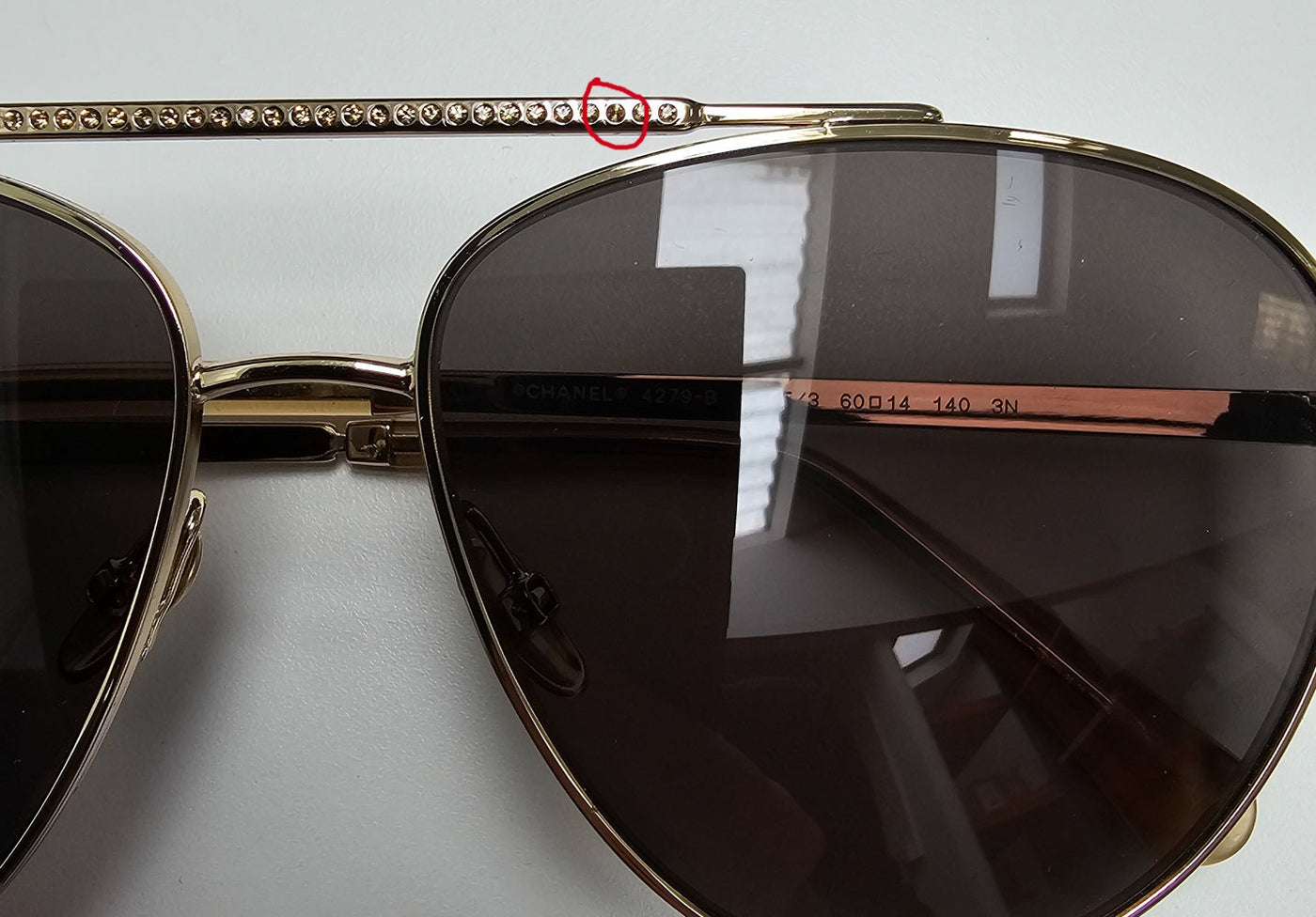 Chanel Gold Pilot Sunglasses