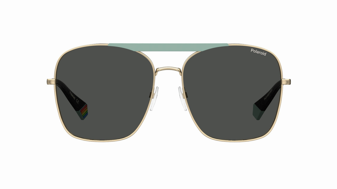 Polaroid PLD6201/S/X Matte Aqua Gold/Grey Polarised #colour_matte-aqua-gold-grey-polarised