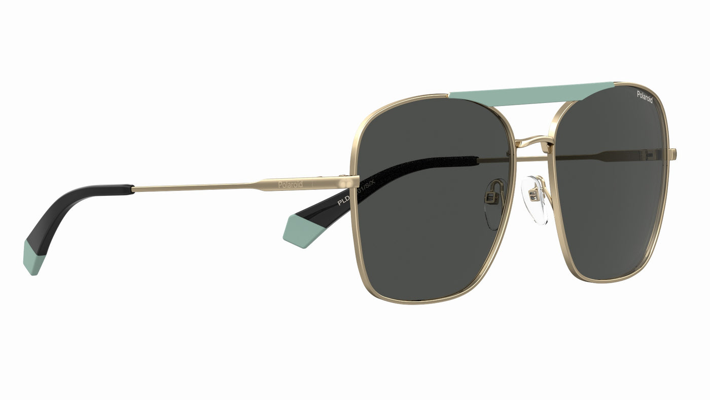 Polaroid PLD6201/S/X Matte Aqua Gold/Grey Polarised #colour_matte-aqua-gold-grey-polarised