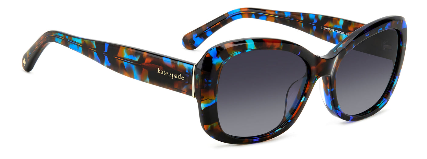 Kate Spade Elowen/G/S Black Blue Havana/Dark Grey Gradient #colour_black-blue-havana-dark-grey-gradient