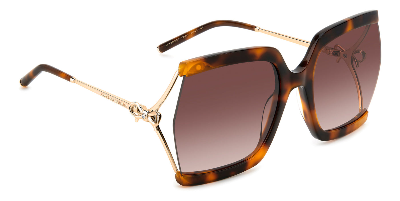 Carolina Herrera HER 0216/G/S Brown Havana Gold/Brown Gradient #colour_brown-havana-gold-brown-gradient